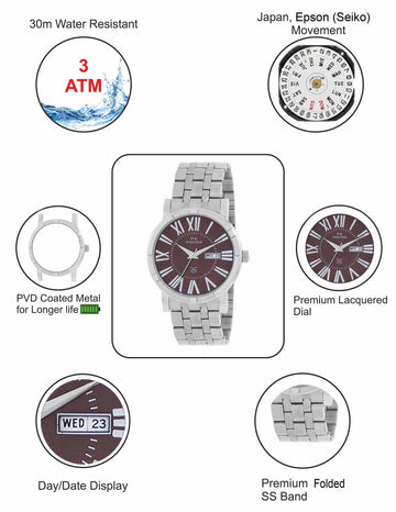 Maxima ATTIVO Men Brown Dial Analogue Watch - 49701CMGI